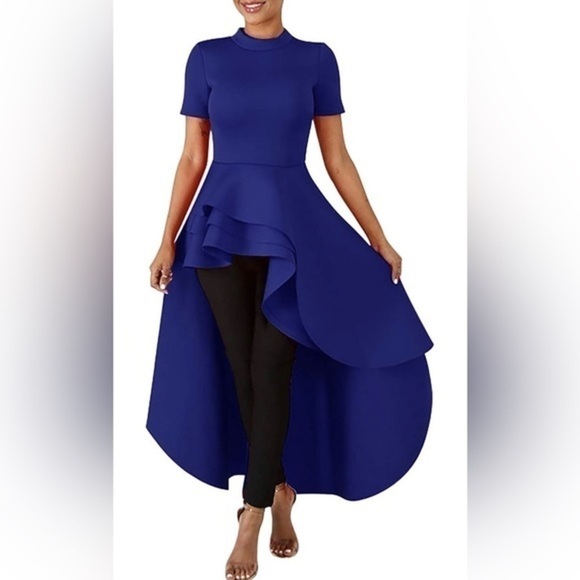 shirt Dress High Low Irregular Hem Sz 3XL - Picture 2 of 8